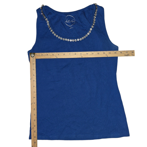 Lot of 2 Women's INC INTL CONCEPTS Tank Tops, Sz XL, Navy Royal Blue Rhinestone - Picture 5 of 7